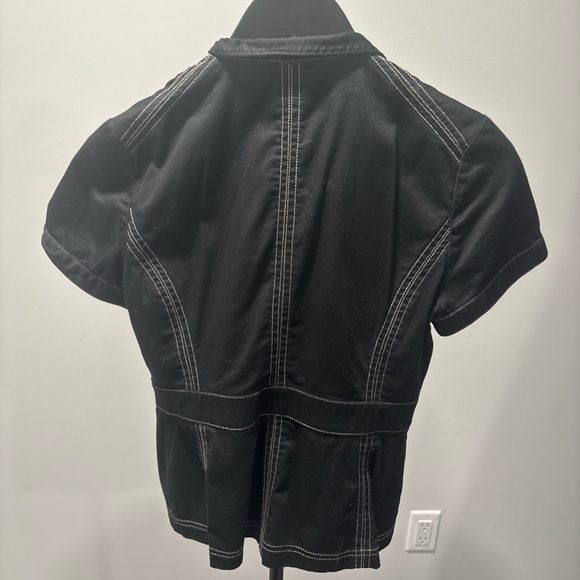 White House Black Market Black Short Sleeve Blazer - Picture 4 of 4